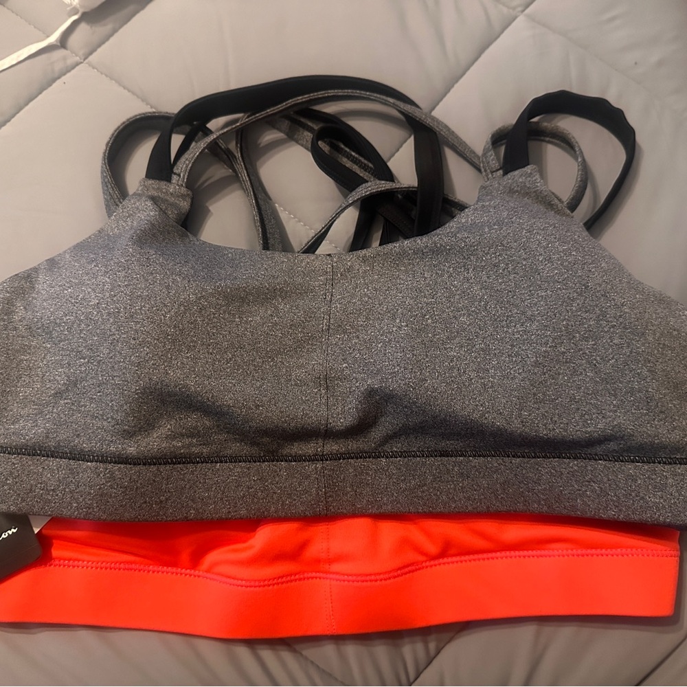 Gray and Red Sports Bra